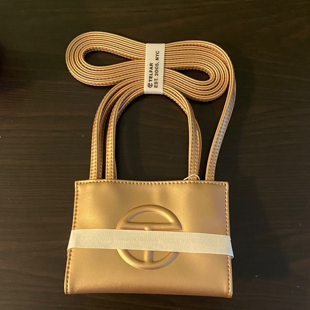 Telfar Metallic Gold Mini Bag